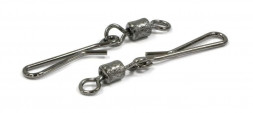 Вертлюг с форелевой застежкой Namazu ROLLING RIBBED SWIVEL WITH HANGING SNAP-A, цв. BN, р. 8, test-1