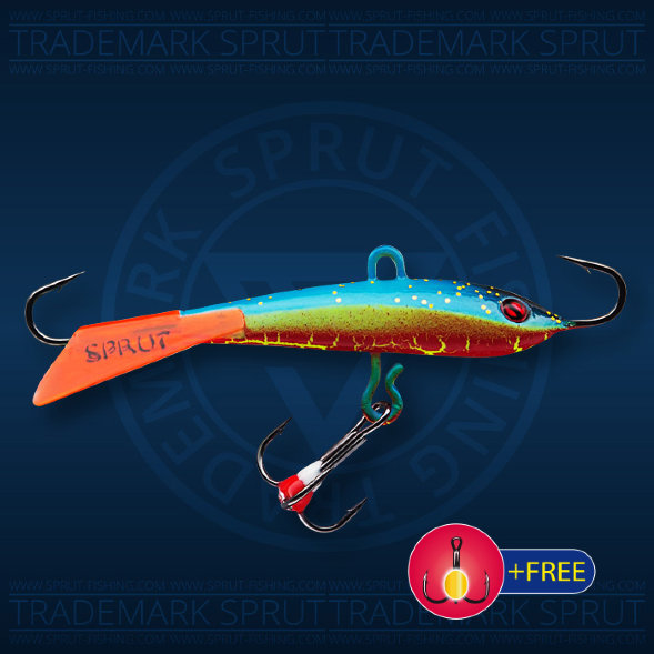 Балансир рыболовный для зимней рыбалки Sprut Tanpo №7 18г 65мм RB+тр. с ф/к