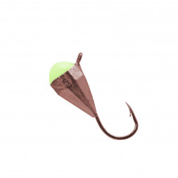 Мормышка вольфрамовая Lumicom Капля граненая с ушком Ф3 медь с ф/к CuP